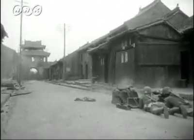 Urban combat during the Battle of Luoyang, May 1944. The capture of the city marked the end of the Keikan attack; the first phase of the Ichi-Go Operation.