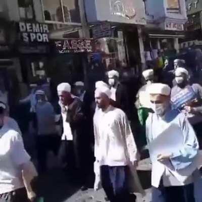 Erdogan supporters marched in Istanbul chanting 'Allahu Akbar' after Hagia Sophia opens to Muslim prayers.