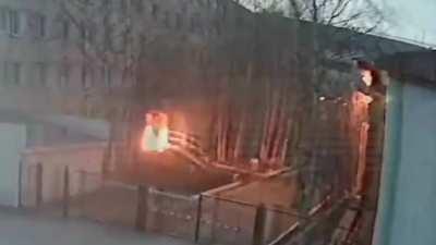 Molotovs thrown at an enlistment office in Nizhnevartovsk, Russia