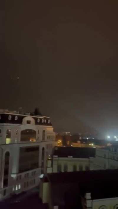 Unidentified fighter jets over Kiev, Ukraine.