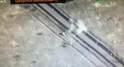 Switchblade 300 hits Russian soldier in back