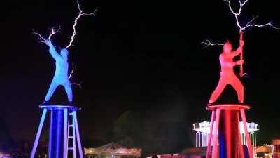 The Lords Of Lightning performance with tesla coils