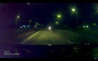 Russia: Small car collides with cammer