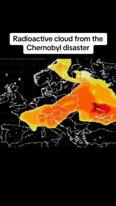 Dispersion Area of the radioactive cloud following the Chernobyl disaster ☢️