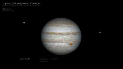 Jupiter timelapse (GRS, Europa transit, Ganymede and Io)