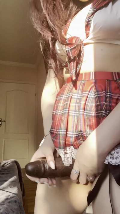 Are you open to letting a redhead domme fuck you in a skirt?