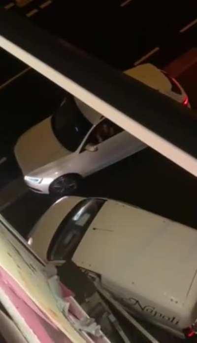 Pizza delivery guy gets rammed by an Audi after putting pineapple on pizza