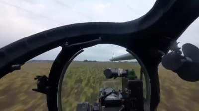 Ukrainian Mi-24 helicopter pilot flying ultra-low