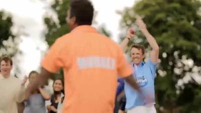 Cricket Legend Muttiah Murlidharan hits coin on glass with ball