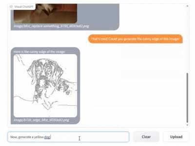 Visual ChatGPT: Talking, Drawing and Editing with Visual Foundation Models