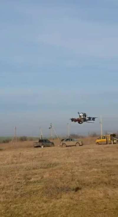 Ukrainian FPV pilots having fun with their new brainchild