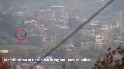 Unusual video showing a Hezbollah ATGM launch from the Israeli side.