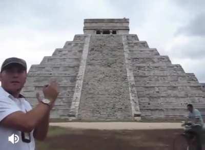 When you clap your hands in front of Chichen Itza stairs, the echo sounds like a quetzal bird