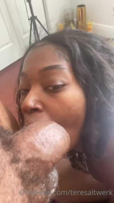 JUST CAZ YOU CUM💦 DOESN'T MEAN SHE IS GOING TO STOP SUCKING 😈 GET MORE OF HER IN COMMENZ 👇