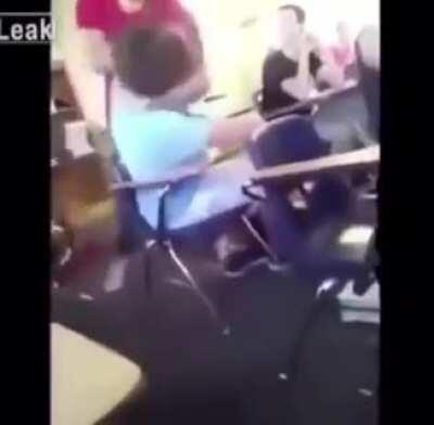 chair violently slammed into neck
