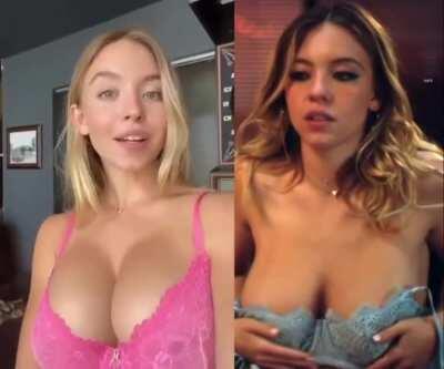 Sydney Sweeney big titty lingerie on/off