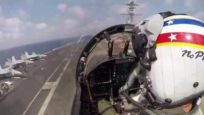 Fighter Pilot Landing On An Aircraft Carrier