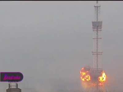 Kyiv TV tower, directly hit by Russian airstrike proves insane structural stability due to welded core