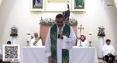 Look at these dogs who got into the church during a Catholic Mass