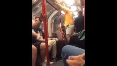 Man pushes Chelsea fan off train