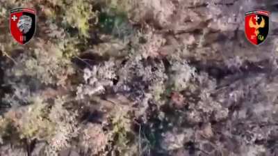 NSFW: Ukrainian 63rd Mechanized Brigade's 106th Battalion repelled an unsupported Russian infantry assault using small arms fire, before being joined by UAV pilots who used drone dropped grenades and FPV strike drones to take out the attacking Russian sol