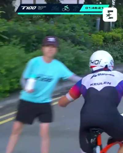 Cyclist failed to grab a single water bottle in race