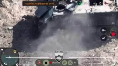 Russian soldier blows himself up with a hand grenade near destroyed Ukrainian M113 APC