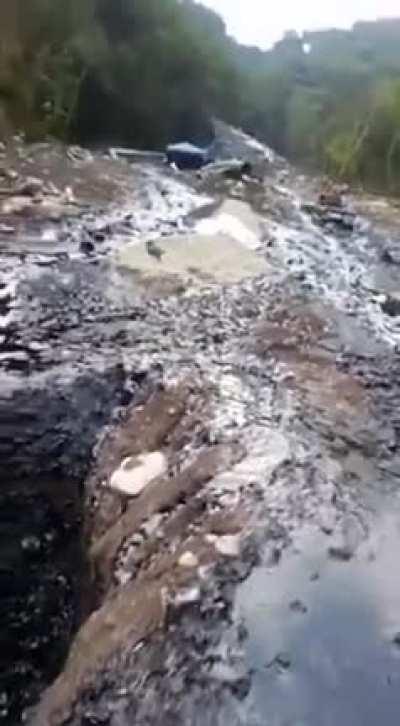 Oil pipeline breaks and spills into river in Amazon Rainforest