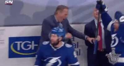 Jon Cooper's triple fist pump in GIF form