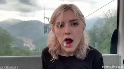 Eva Gobbling on a Gondola