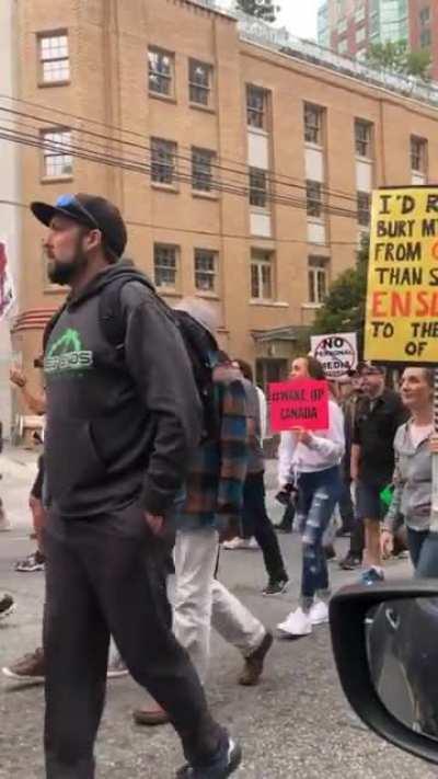 Anti-mask protest in Vancouver, Canada. 13/9/20