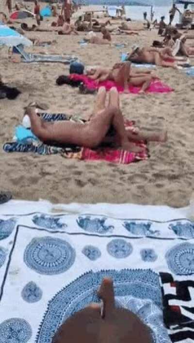 Black girl sucking dick on the beach