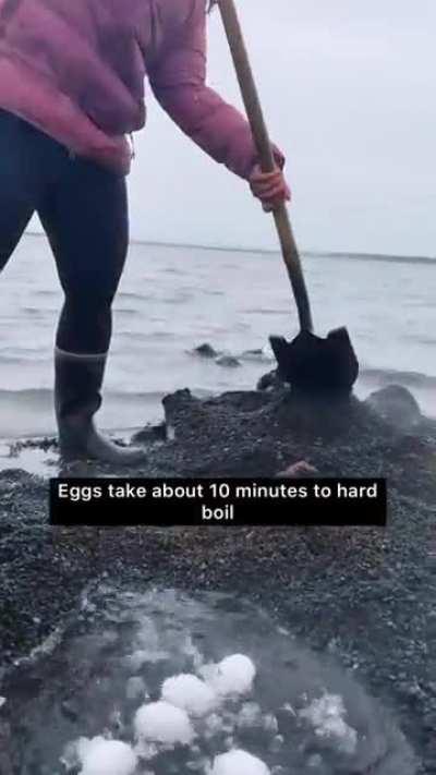 Icelandic people bake bread in the ground using hot water springs