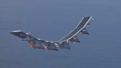 Helios, the solar powered aircraft flying over Hawaii.