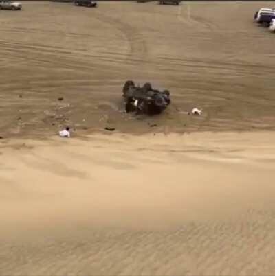 Fast cars and sand dunes are never a good combination.