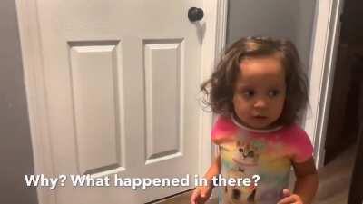 Little girl explains what'll happen if you use the bathroom after daddy