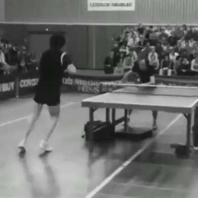 Table tennis match in the Netherlands, in 1979