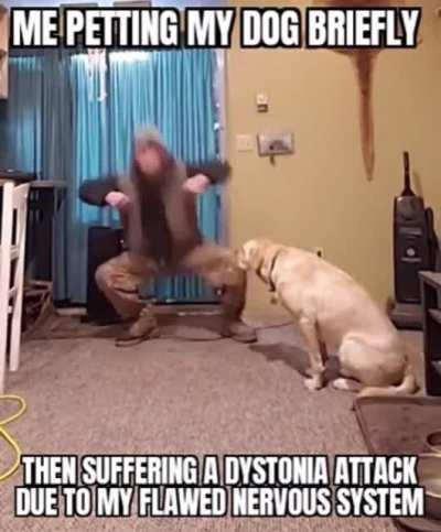 Pet doggo, have dystonia attack