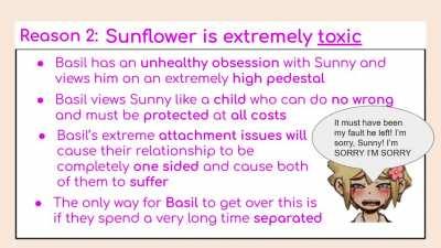 Reasons why Sunflower is a Bad Ship