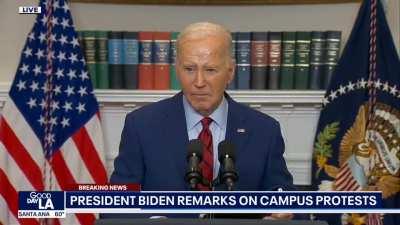 Biden says the protests did not change his mind on Gaza.