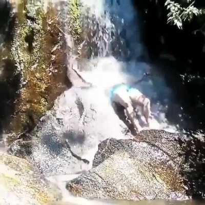 Just chilling near a waterfall