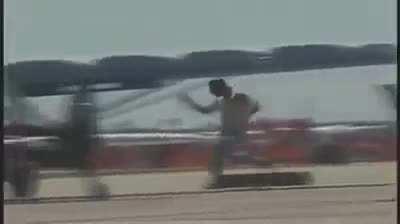 Trained stunt pilot performs &quot;Drunken Plane Thief&quot; act at Airshow