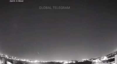 Iranian attack on Israel as filmed with a wide angle IR camera from Jordan.