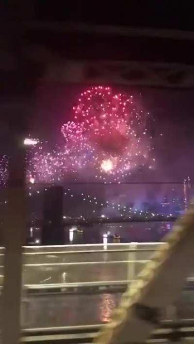 4th of July Fireworks in NYC as seen from a moving Subway