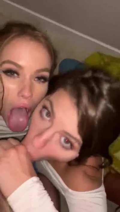 Two Friends Share Cock and Cum