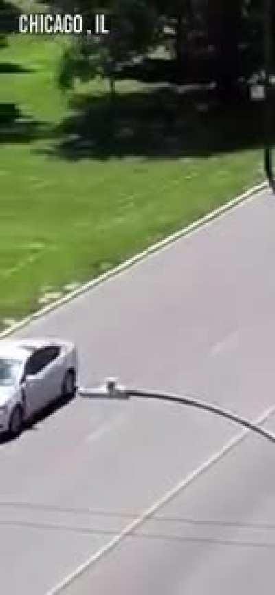 Guy throwing rocks at passing cars gets his due