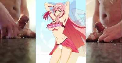 Blasting for Zero Two dancing in a frilly bikini