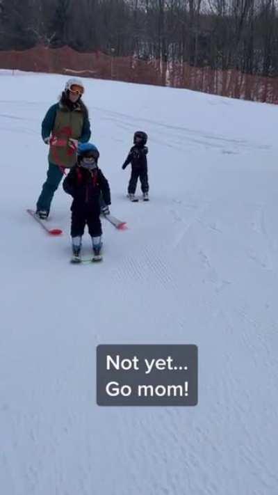 Mic’d up 3yo hits the slopes