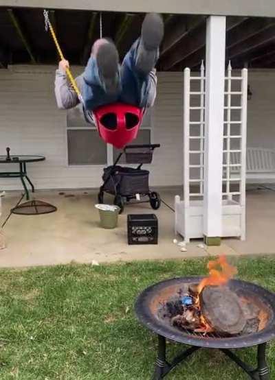 WCGW using a child’s swing.