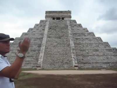 When you clap your hands in front of Chichen Itza stairs, the echo sounds like a Quetzal bird